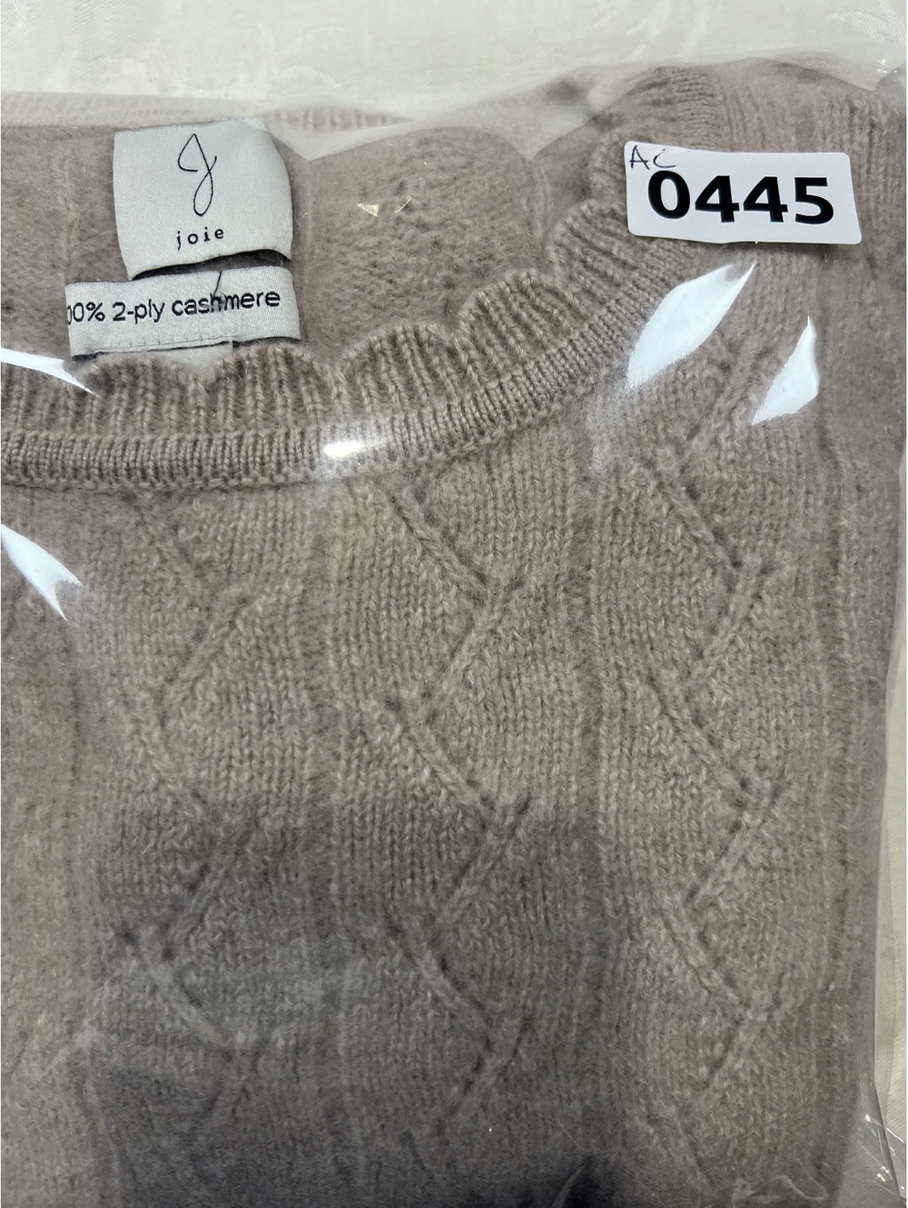 Joie 100% 2 Ply Cashmere Blush Pink Ribbed Cuffs and Hem Crewneck Small Sweater - Picture 6 of 6